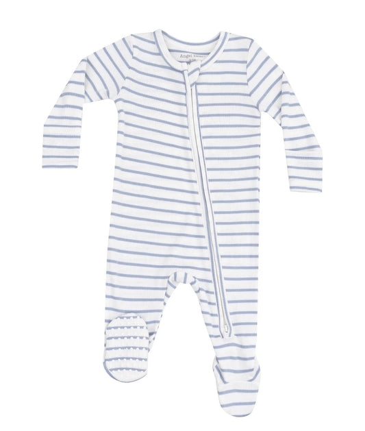 Dusty Blue Striped Footie