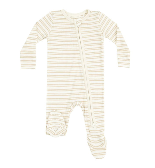 Tan Stripe Footie