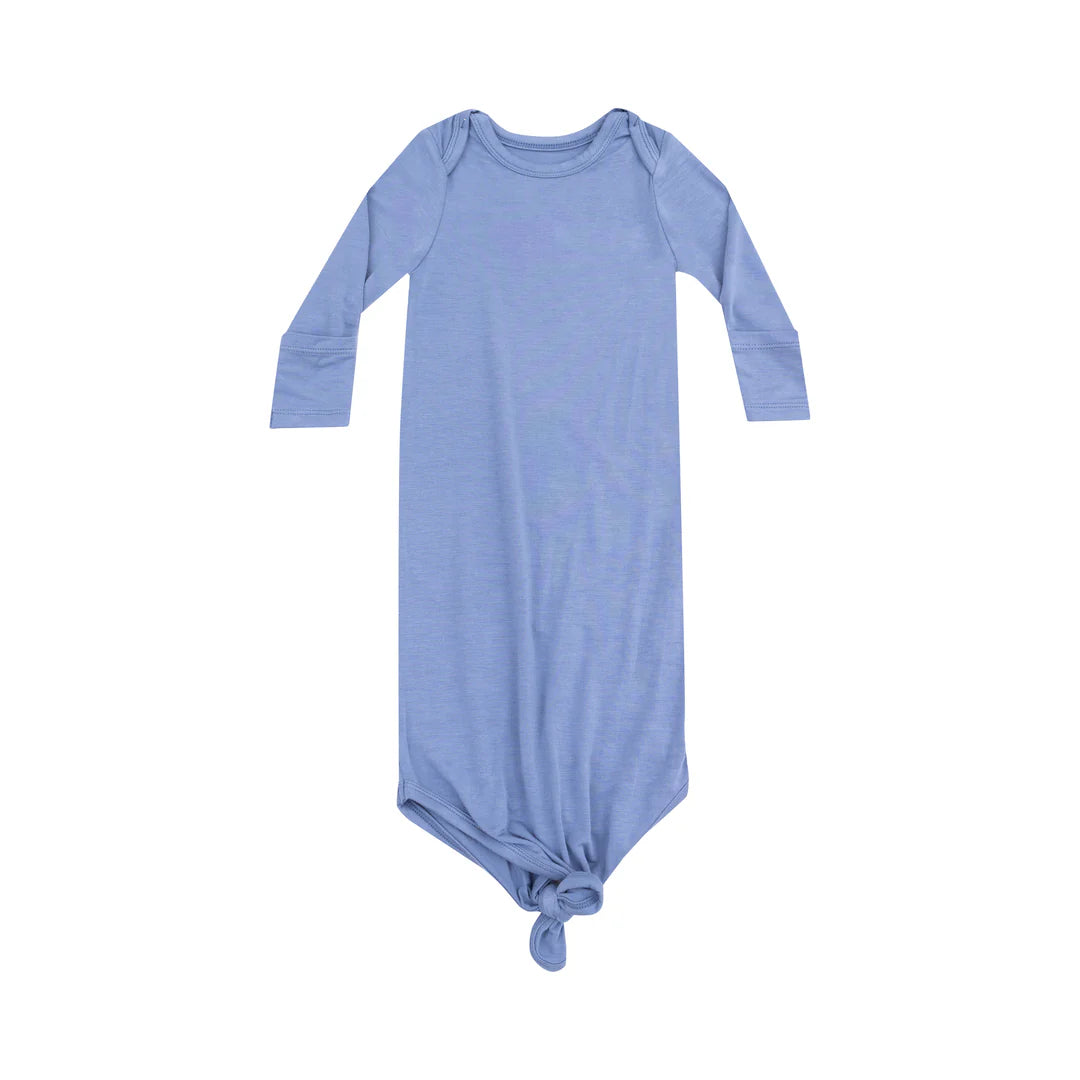 Solid Country Blue Knotted Gown