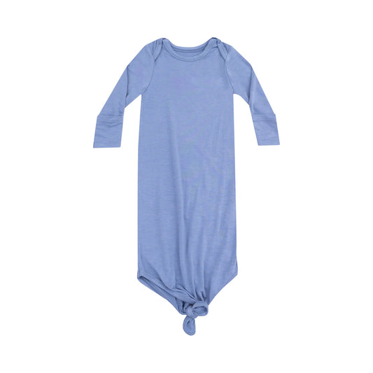 Solid Country Blue Knotted Gown