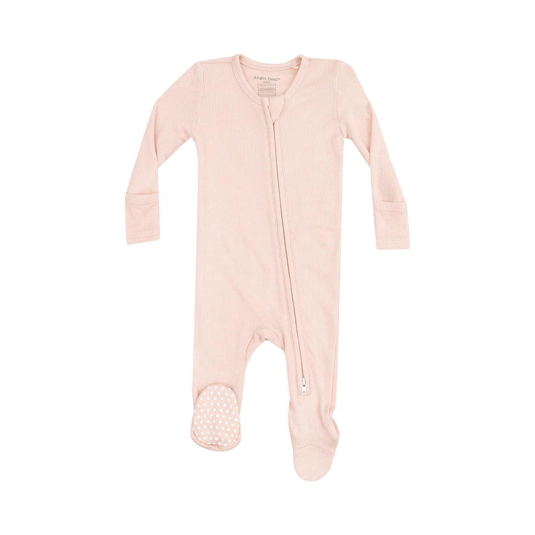 Rose Smoke Ribbed Footie