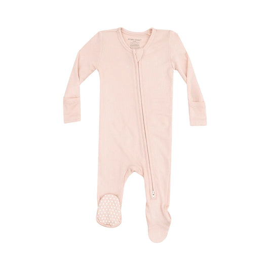 Rose Smoke Ribbed Footie