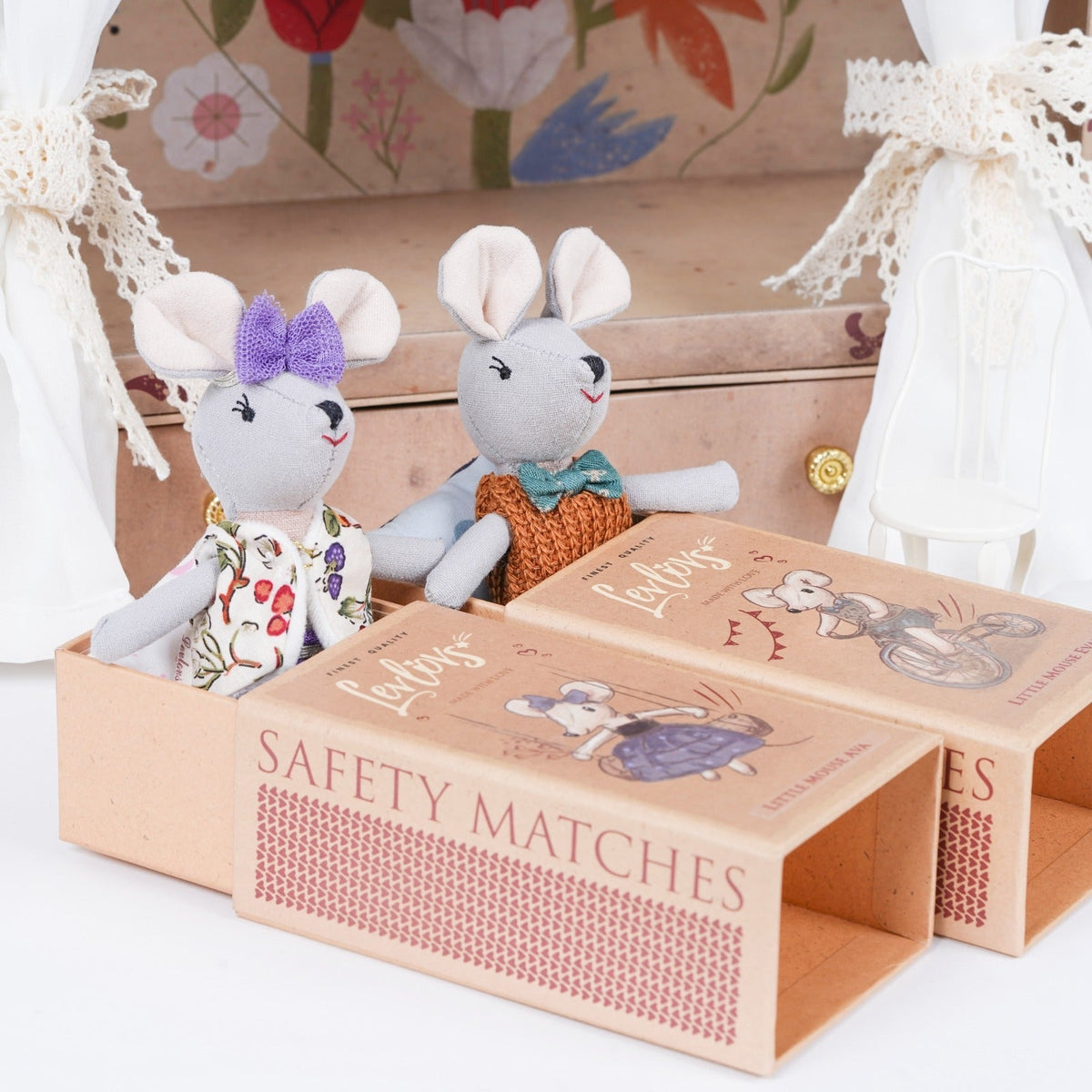 Levlovs Mouse Ava Plush Mouse in a Box with Tutu and Bow
