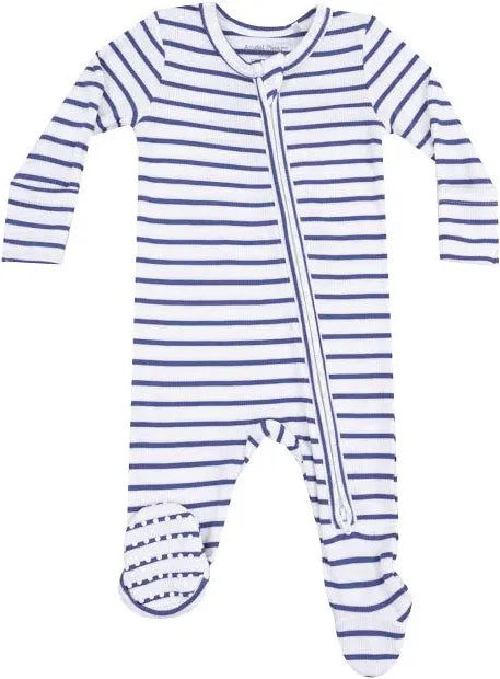 Vintage Navy Striped Footie
