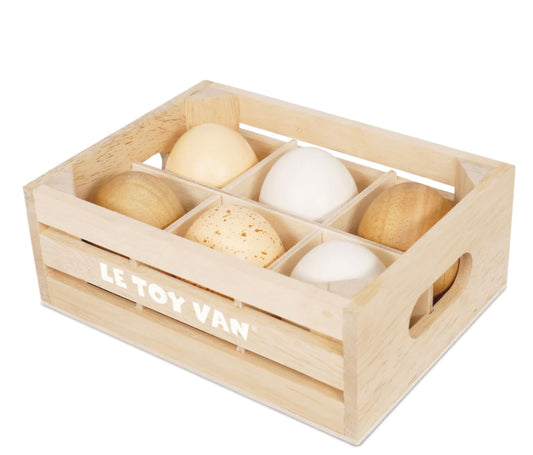 Wooden Farm Eggs Half Dozen Crate