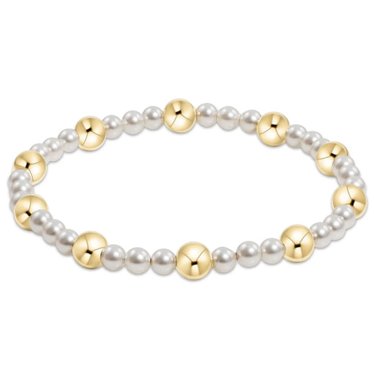 Pearl Sincerity Osttern 4mm Bead Bracelet - 6mm Gold