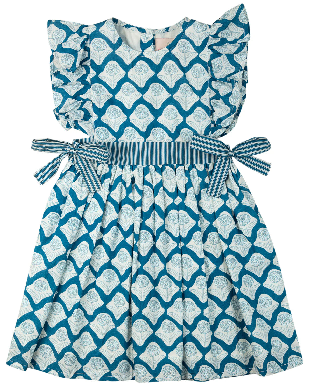 Navy Block Print Dress