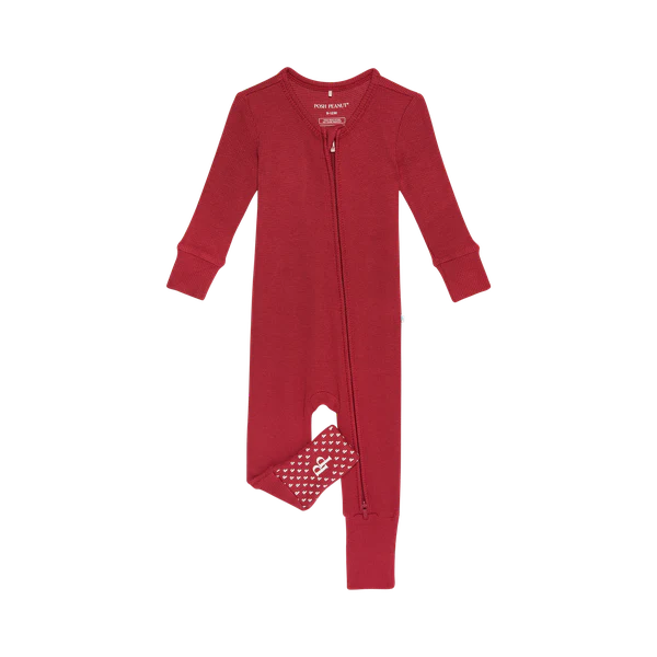 Crimson Waffle Convertible Footie