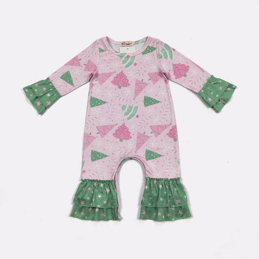 Pink Evergreen Baby Romper