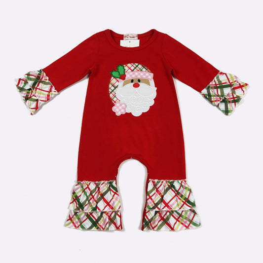 Plaid St Nick Baby Romper