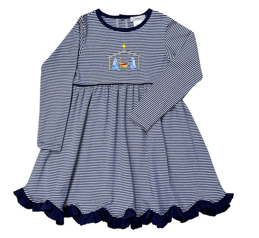 Navy Nativity Girls Dress