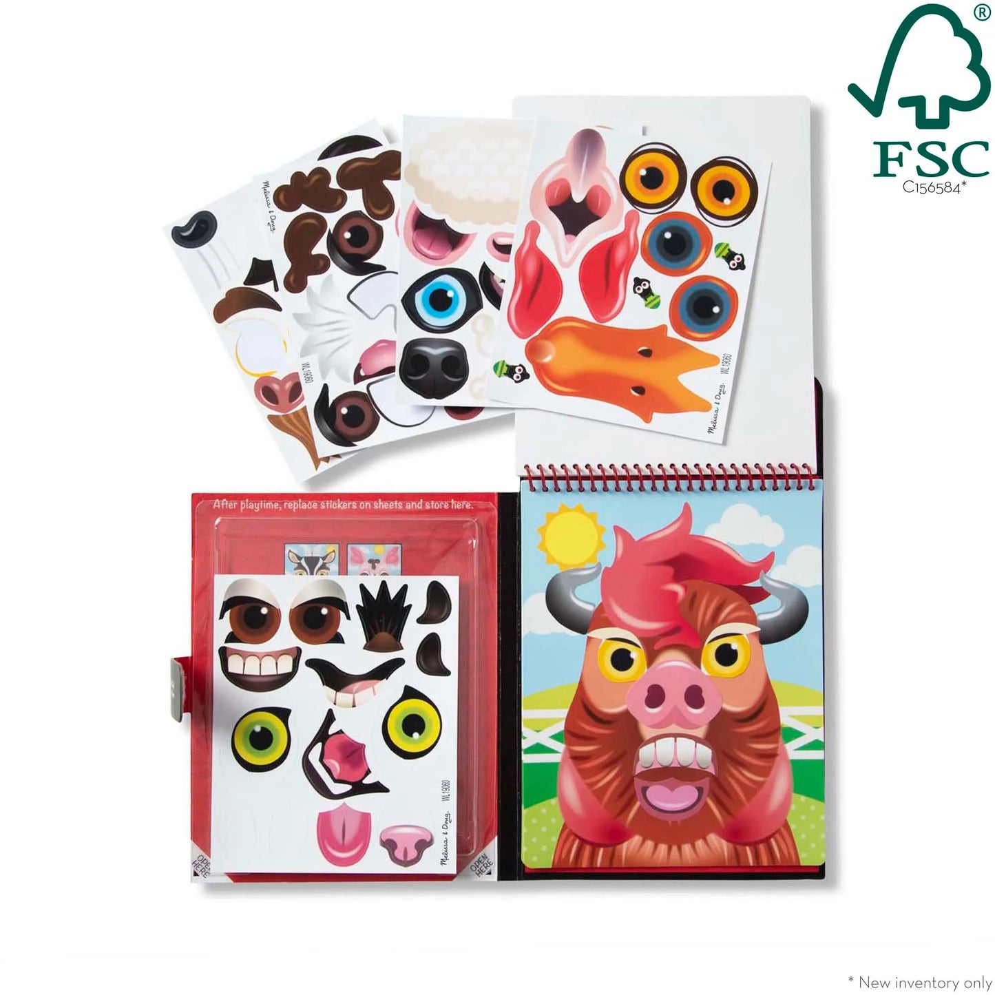 Make-a-face Farm Reusable Sticker Pad