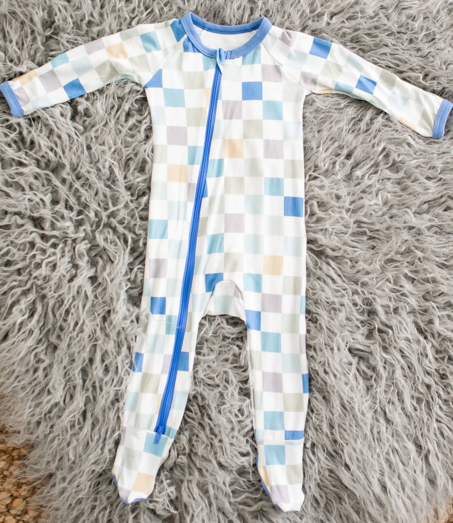 Blue Checkers Footie