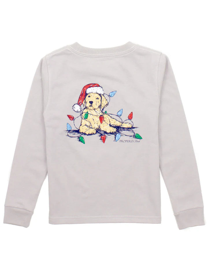 Santa Paws LS Ice Grey Tee