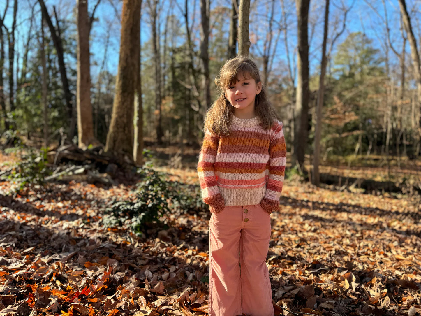 Coral Stripe Donna Sweater