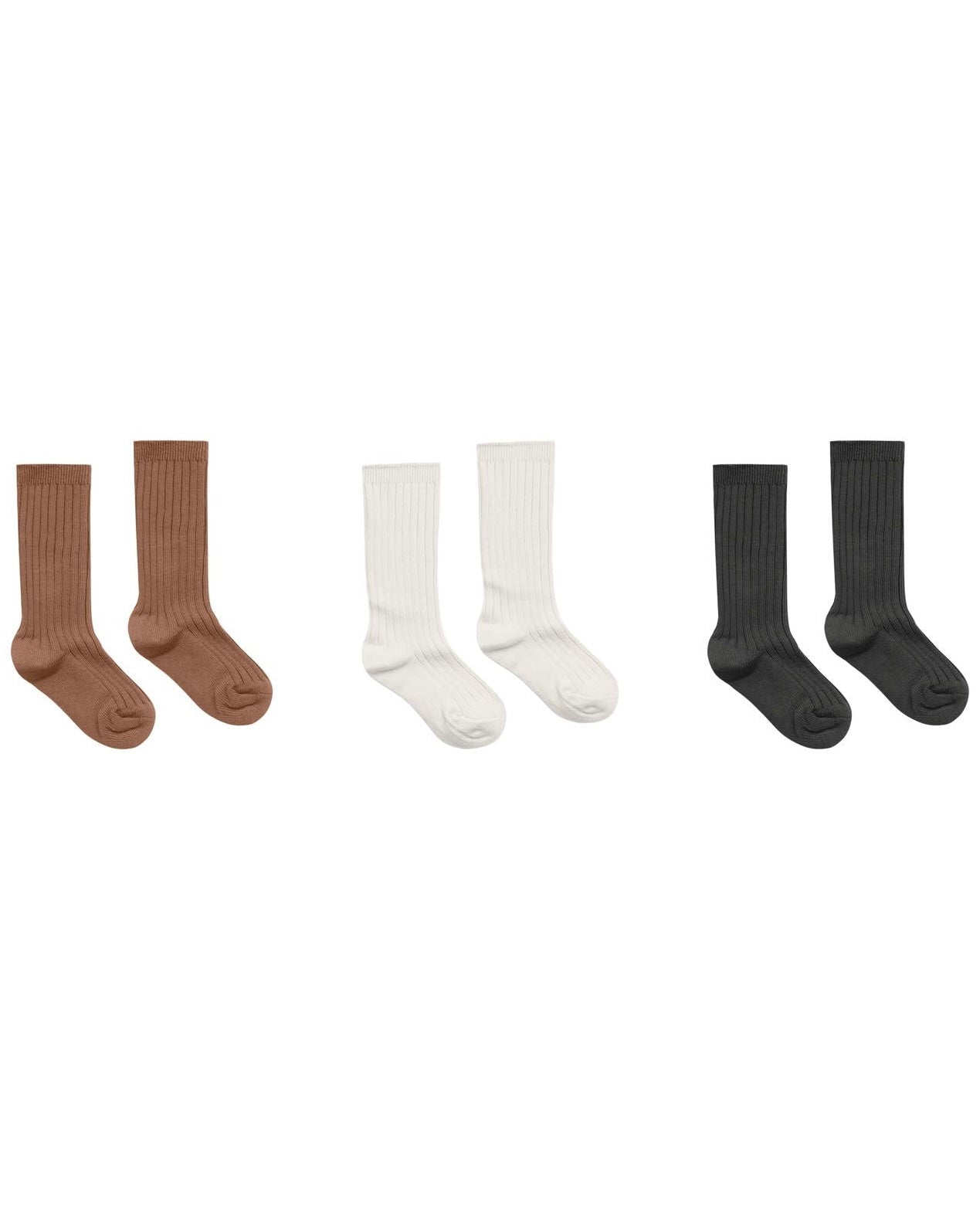 Cedar/Ivory/Black Ribbed Socks