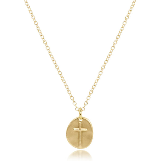 16" Gold Necklace - Inspire Small Gold Disc