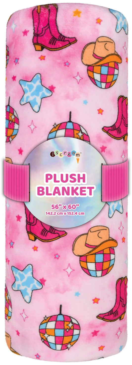 Disco Cowgirl Plush Blanket