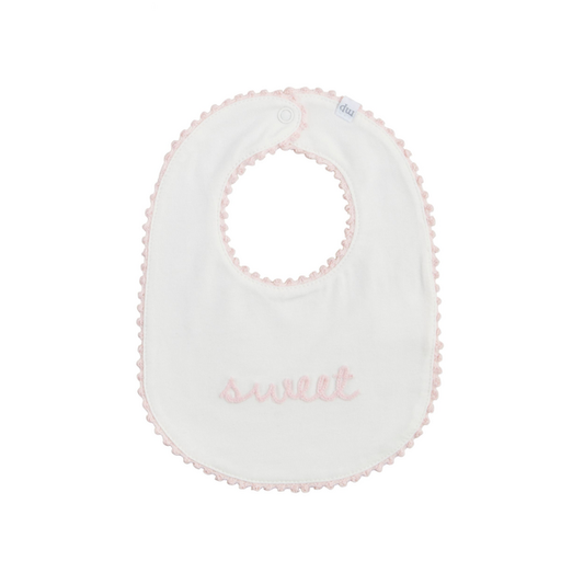 Sweet Embroidered Pink Bib