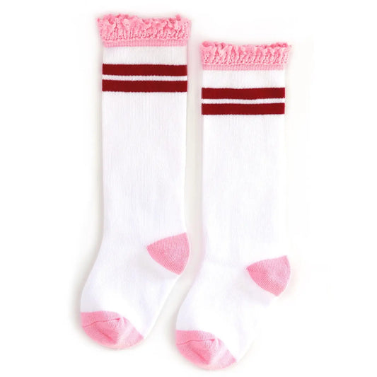 Cherry Stripe Knee Socks