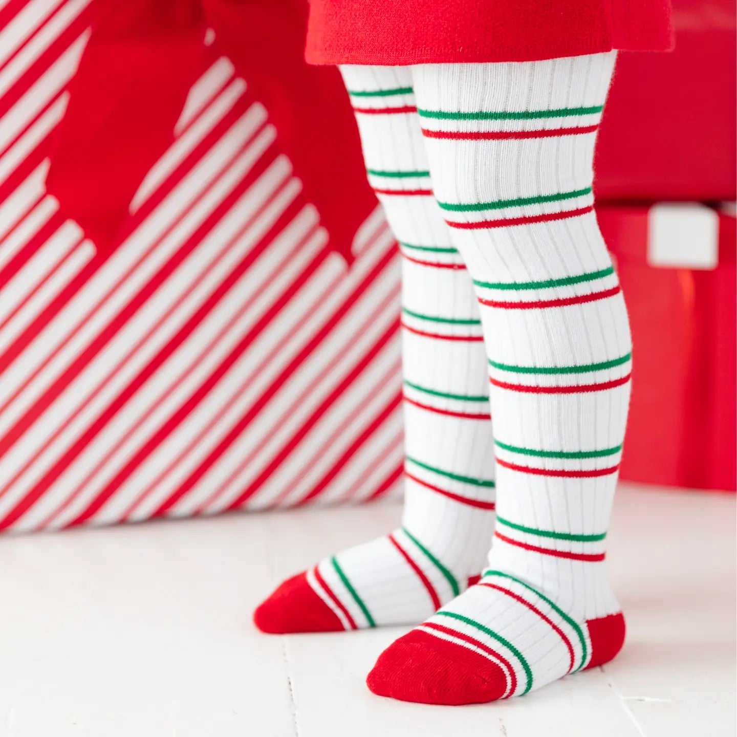 Christmas Stripe Ribbed Socks