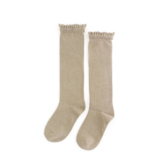 Oat Lace Top Knee Socks