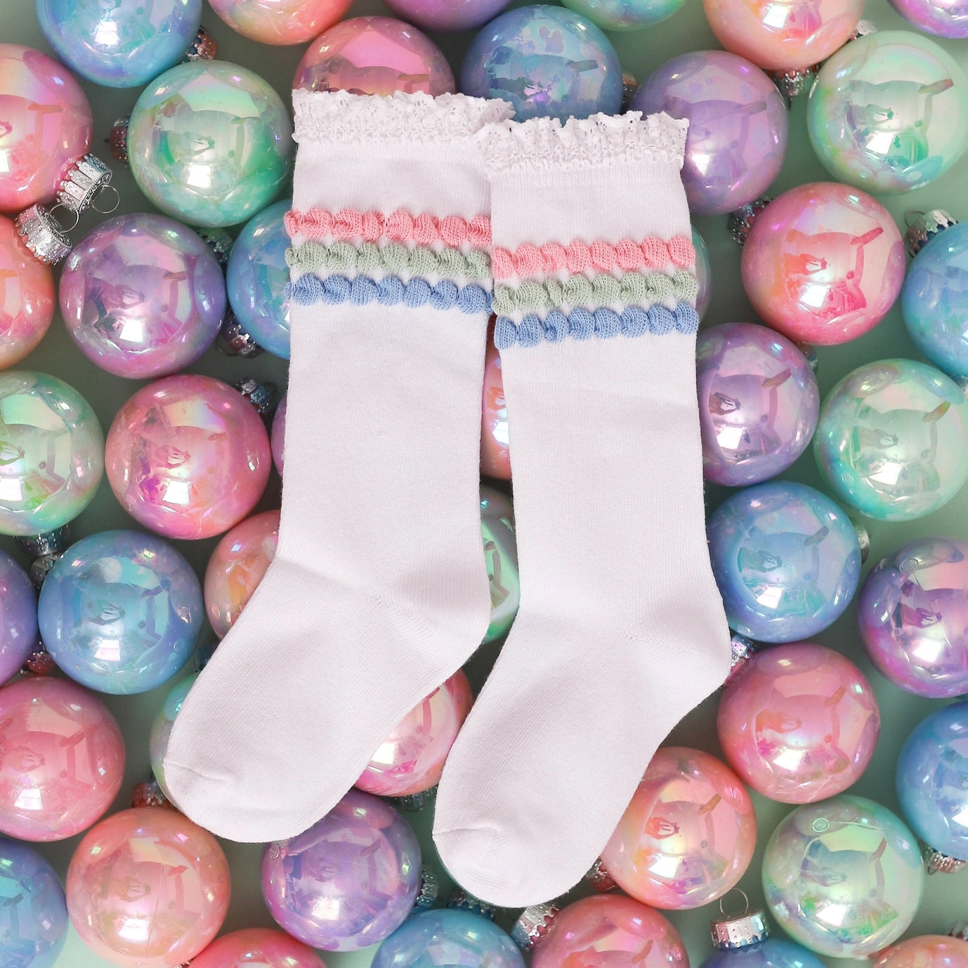 Winter Bubble Lace Knee Socks