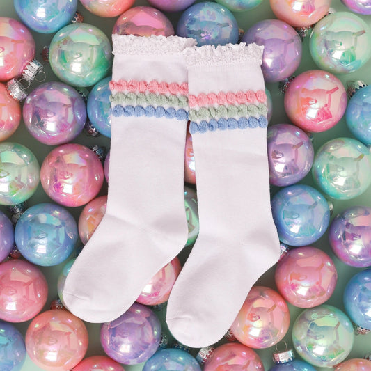 Winter Bubble Lace Knee Socks