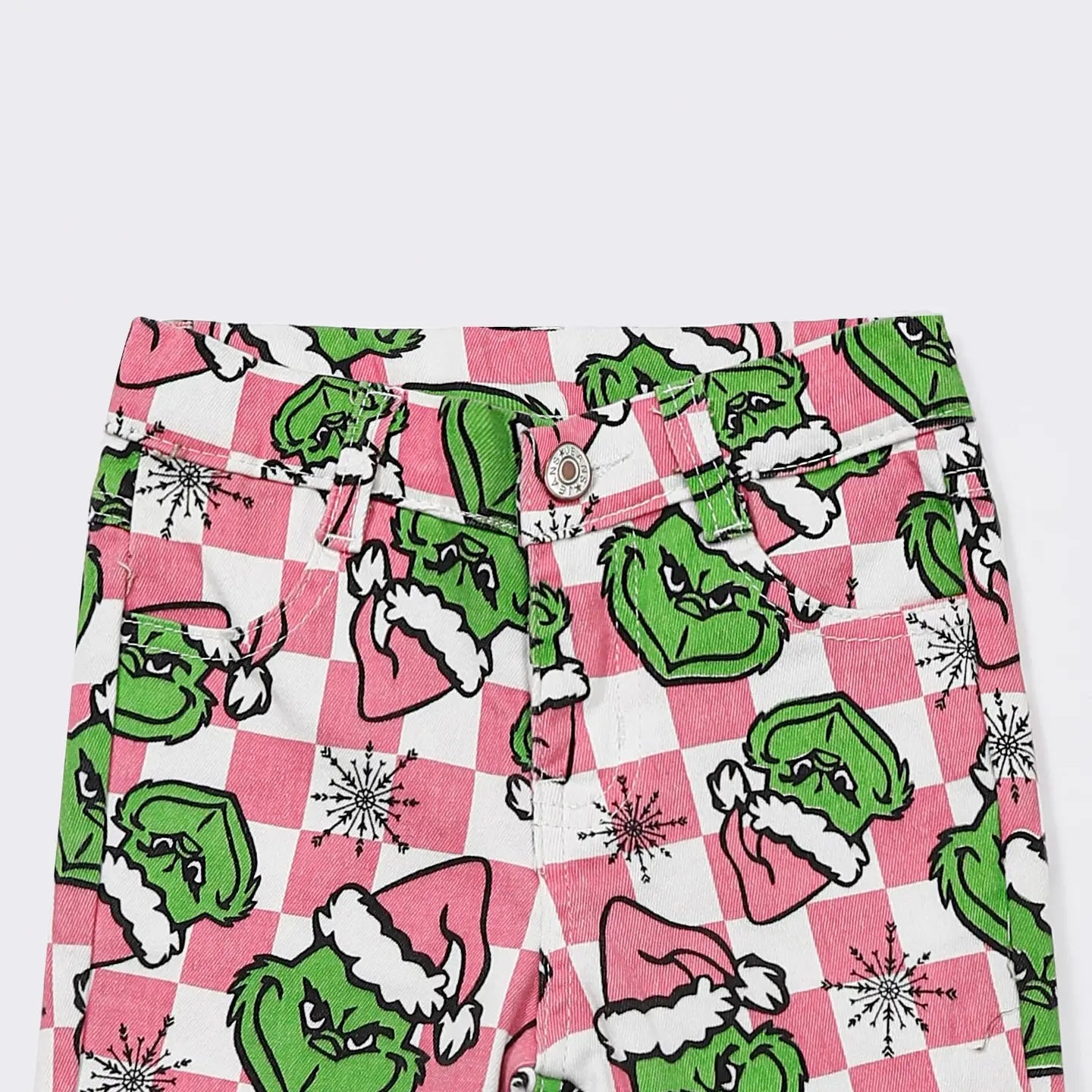 Pink Checkered Grinch Jeans