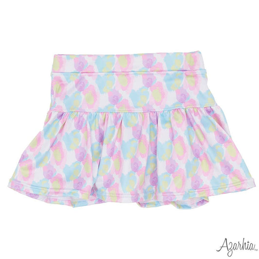 Cotton Candy Leopard Gathered Skort