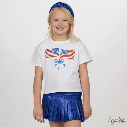 Glitter American Flag Boxy Tee