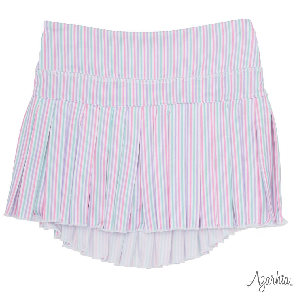 Pastel Stripes Mini Pleated Skort