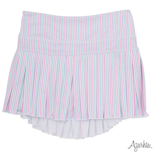 Pastel Stripes Mini Pleated Skort