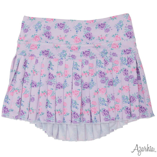 Grand Lavender Roses Mini Pleated Skort