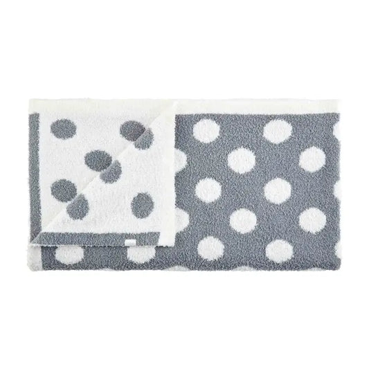 Grey Polka Dot Chenille Blanket