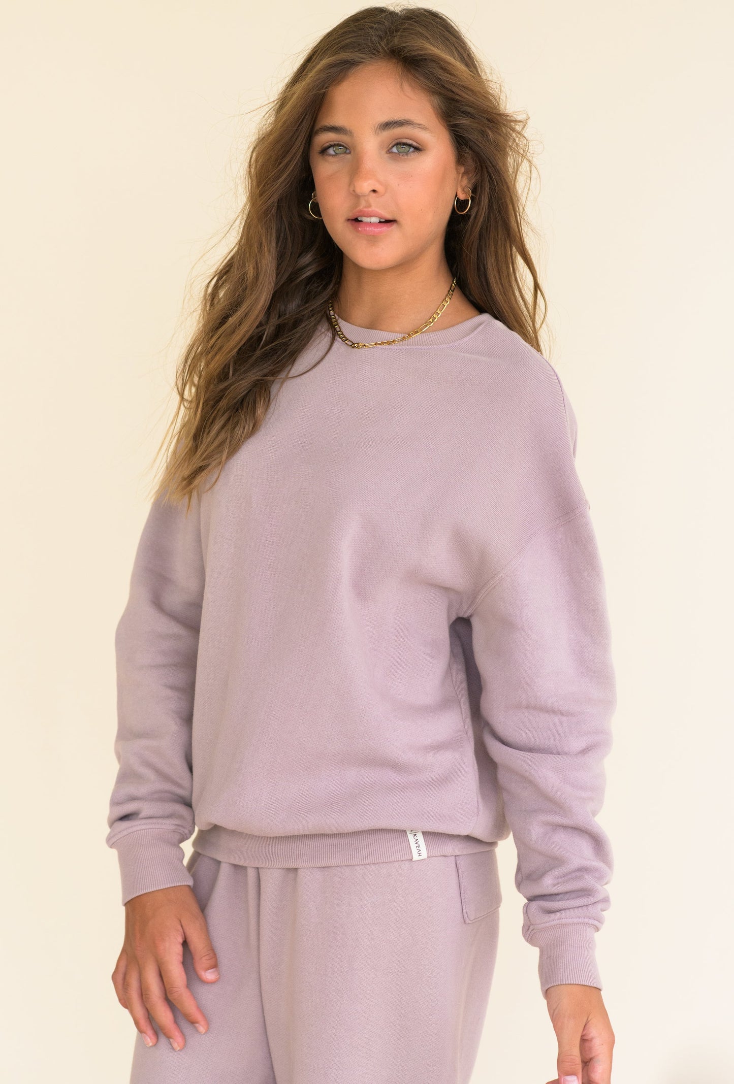 Dusty Rose Cotton Fleece Sweatshirt