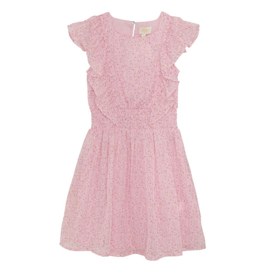 Pink Floral Stripe Dress