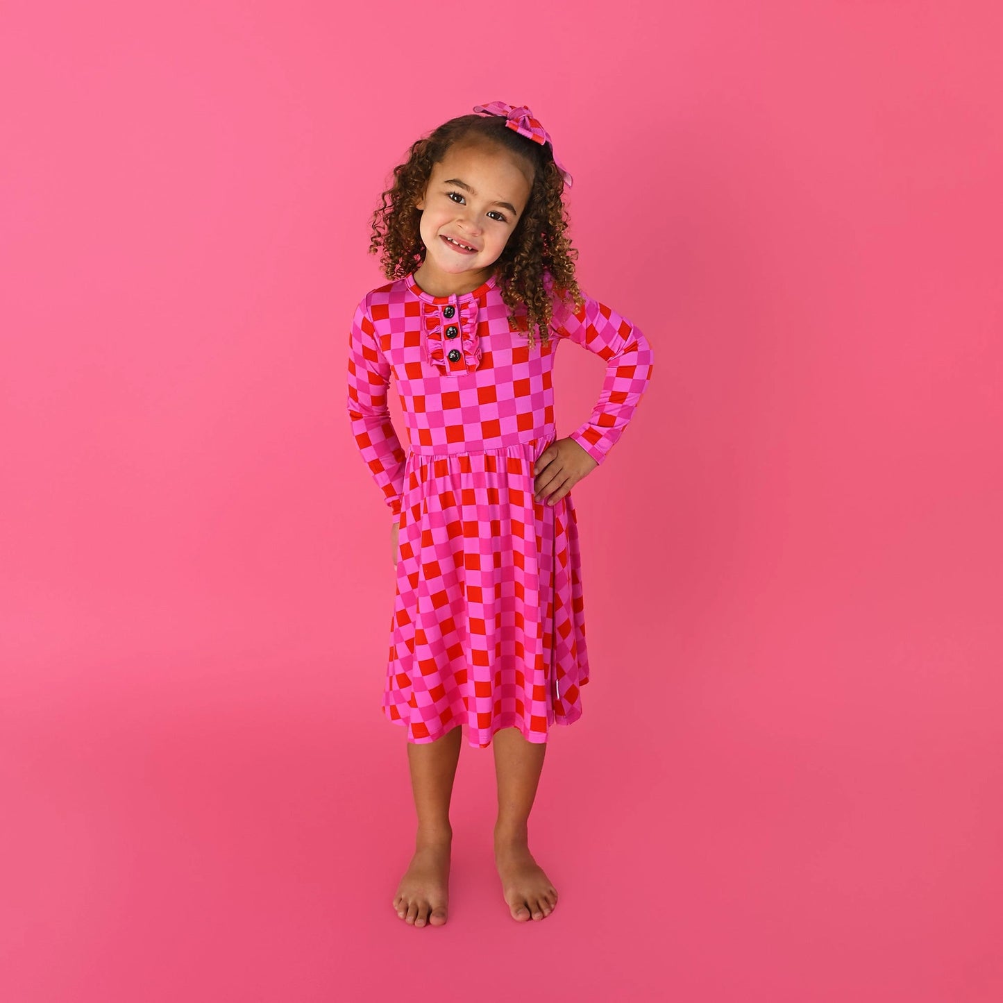 Sydney Pink Checks Tutu Dress