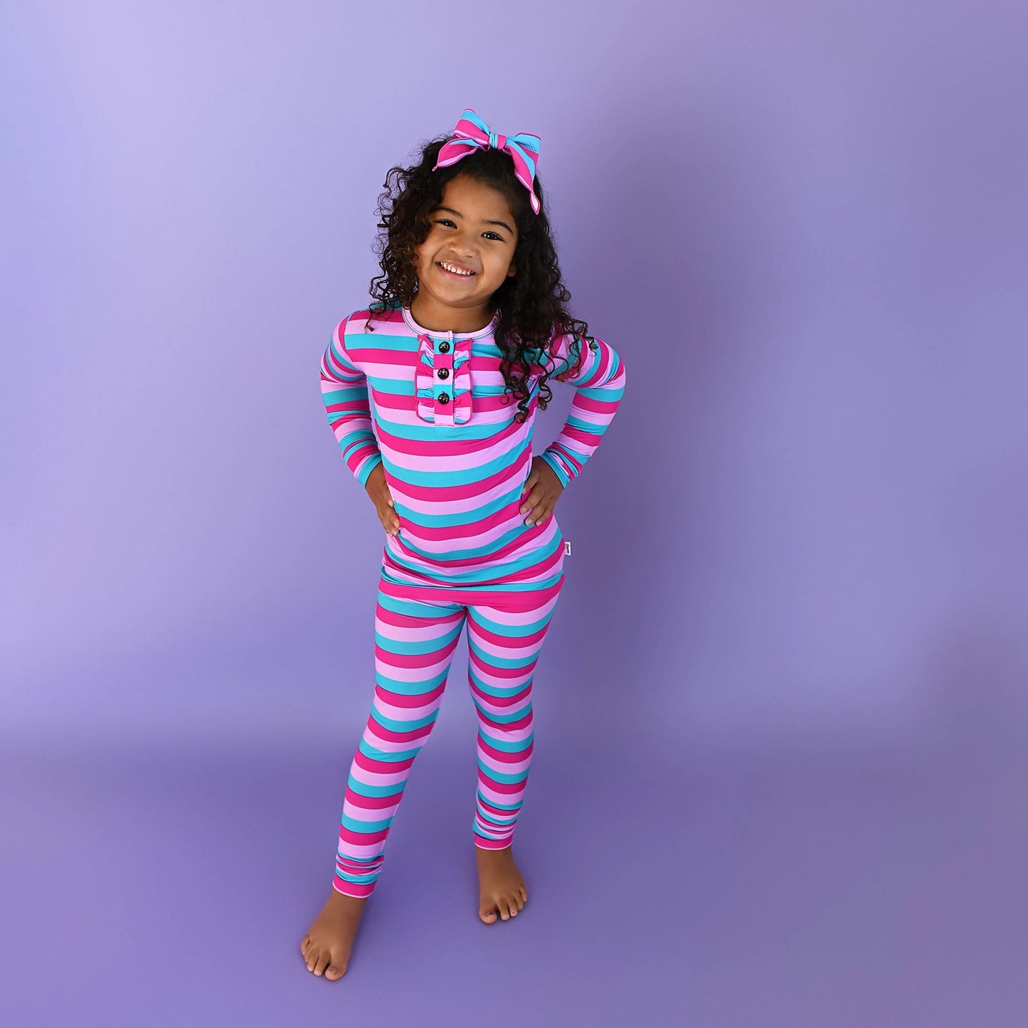 Maddie Stripe Ruffle Two Piece