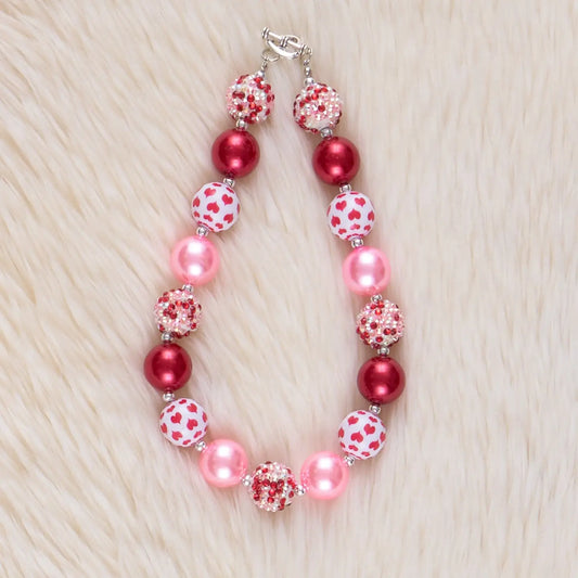 Pink & Red Sparkle Bubblegum Necklace