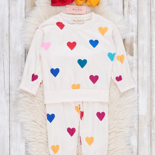 Cream Rainbow Hearts Outfit