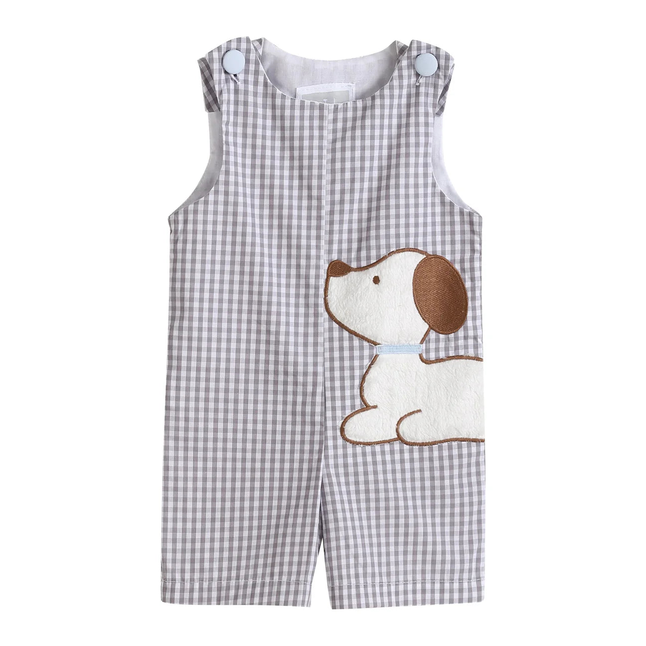 Gray Gingham Puppy Shortall