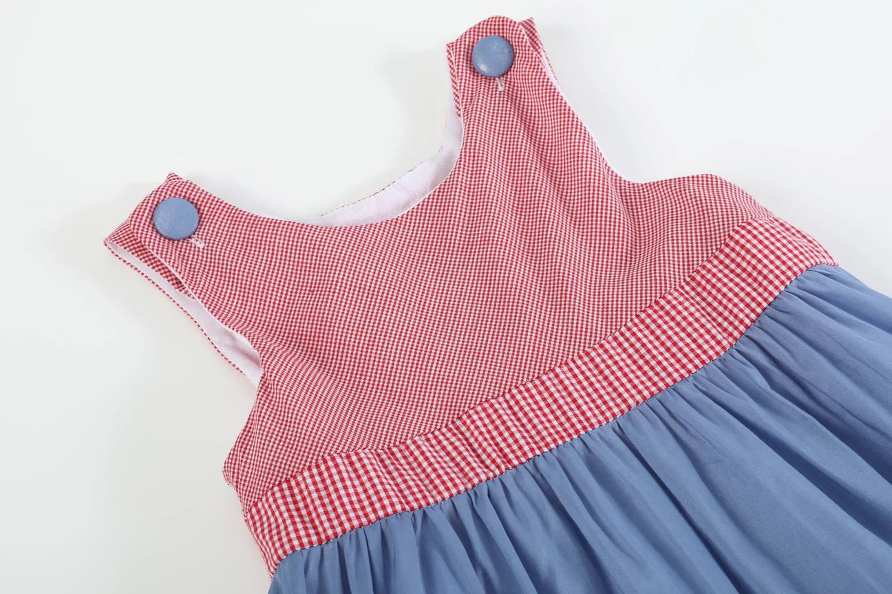 Red, White, & Blue Gingham Dress