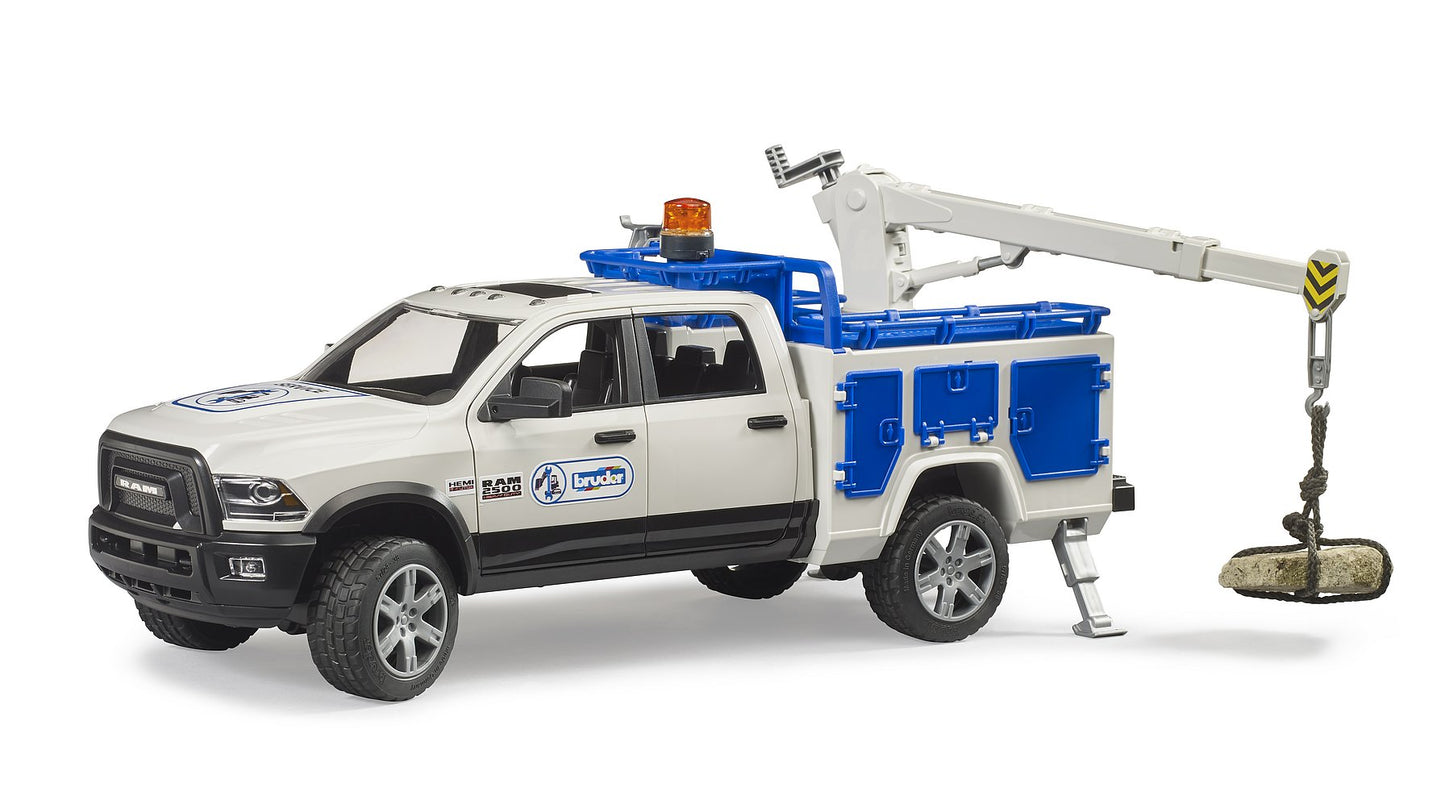 Ram Service Truck W/ Crane + Rotating Beacon Light