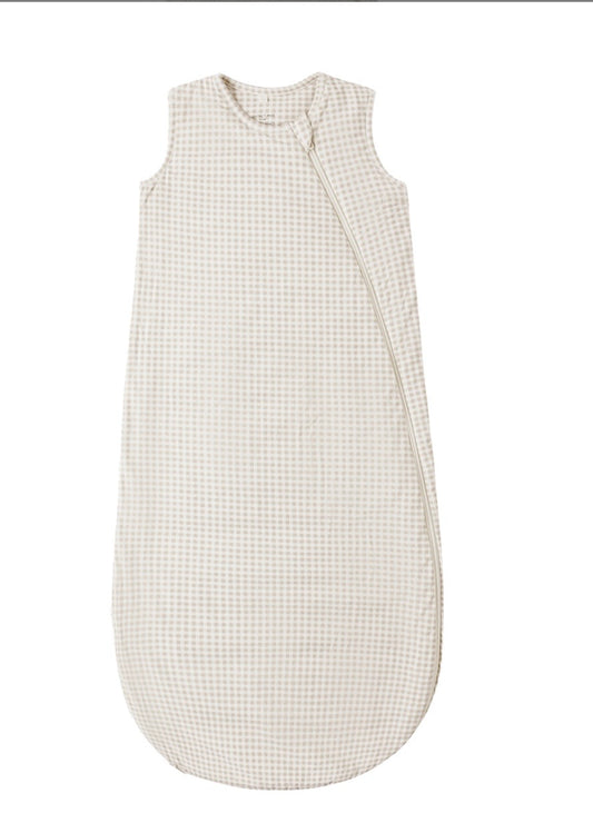 Bamboo Sleep Bag Oat Gingham