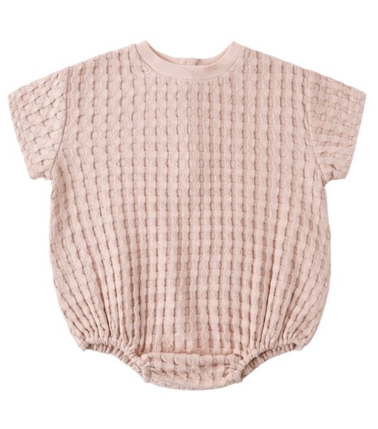 Relaxed Bubble Romper Blush