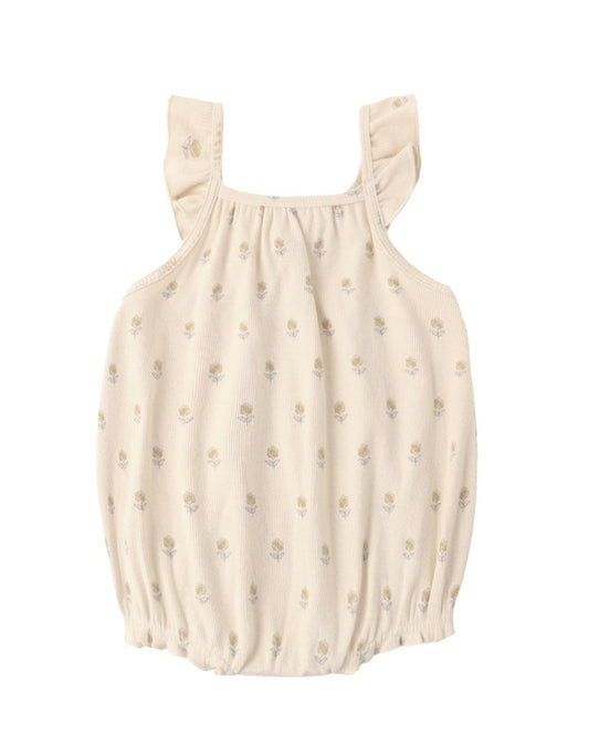 Ribbed Ruffle Romper Buttercup