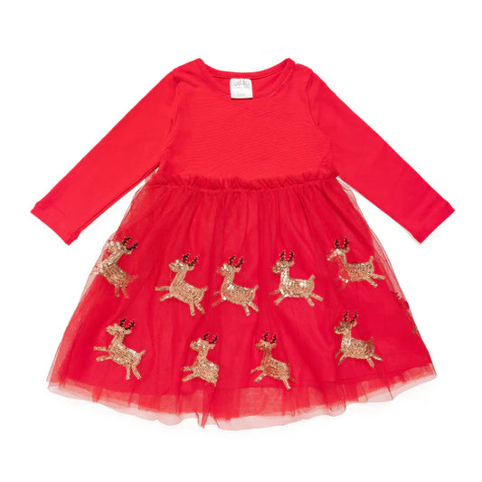 Reindeer Sequin Tutu Dress