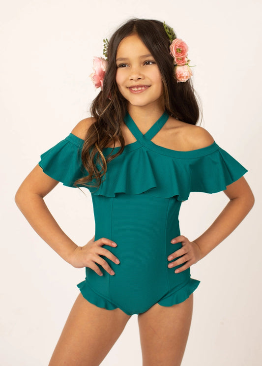 Abriella One Piece Swimsuit in Teal