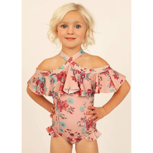 Abriella Swimsuit in Misty Rose Print